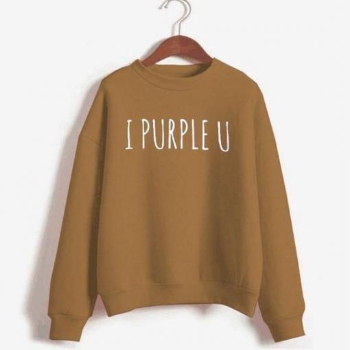 I Purple U Printed Sweatshirt VL01
