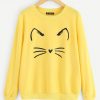 Shein Cartoon Cat Print Sweatshirt VL01