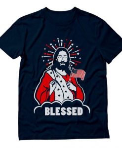 Blessed Jesus American T Shirt SR