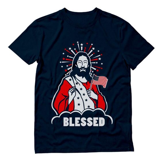 Blessed Jesus American T Shirt SR