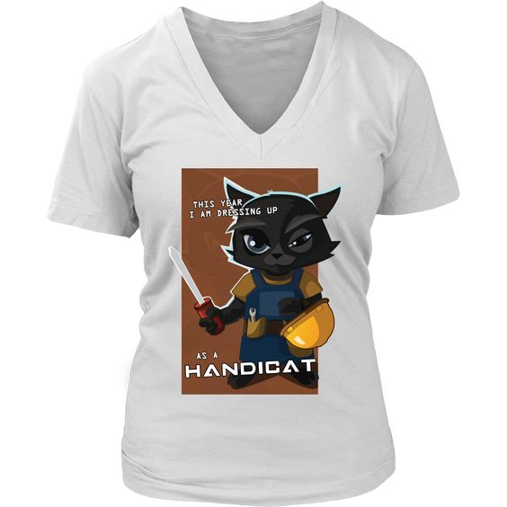 Cat vneck Women T-Shirt DV01