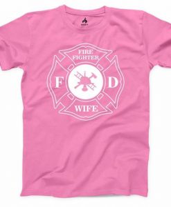 Firefighter Wife Logo Pink T-Shirt EL
