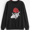 Floral and Skeleton Sweatshirt EL01