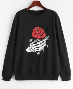 Floral and Skeleton Sweatshirt EL01