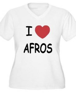 I heart afros love Vneck T-Shirt DV01