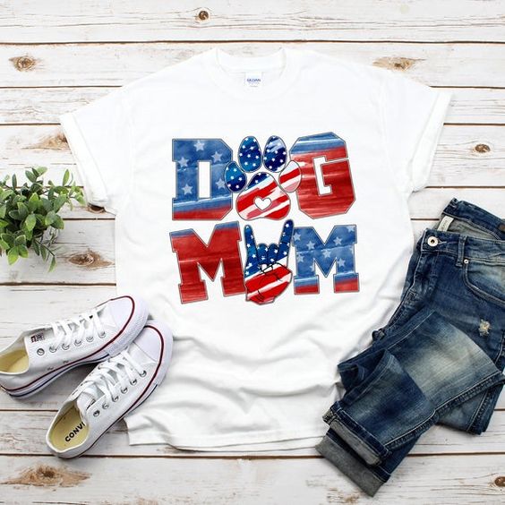 Patriotic Dog Mom T-Shirt VL01