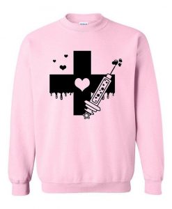 Pink Heart Dripping Blood Sweatshirt EL