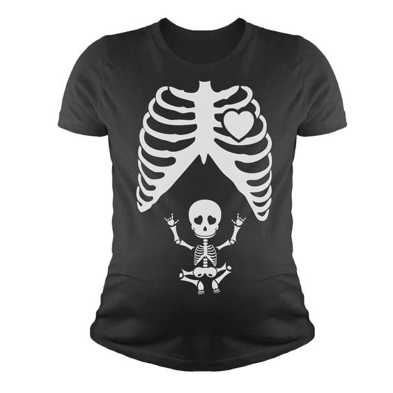 Pregnant Skeleton Baby T-Shirt EL01