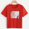 Red Regular Length Girls Figure T-Shirt DV01