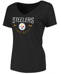 Steelers Black Vneck T-Shirt DV01