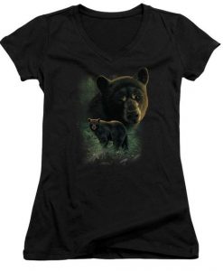 Wildlife Black Bears Juniors V-Neck T-Shirt DV01
