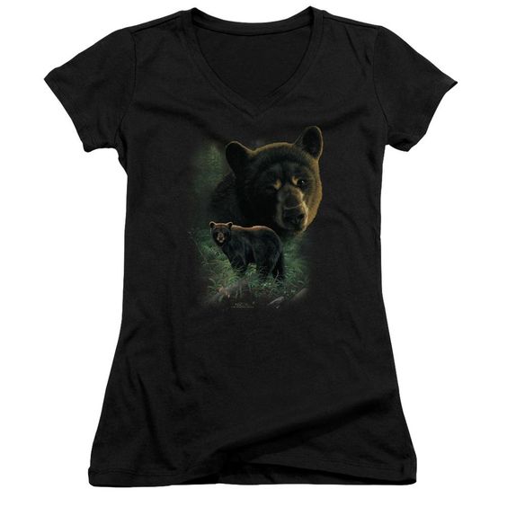 Wildlife Black Bears Juniors V-Neck T-Shirt DV01