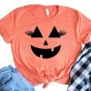 Pumpkin Face Eyelashes T-Shirt HN22N