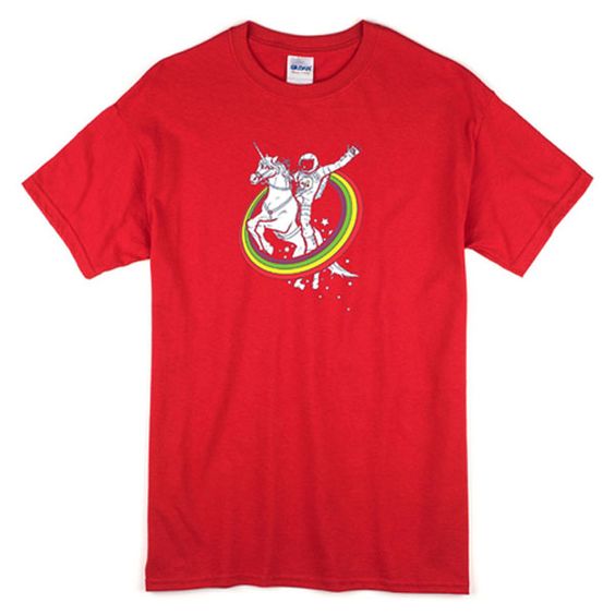 Rainbow Unicorn Astronaut T-Shirt AZ19N