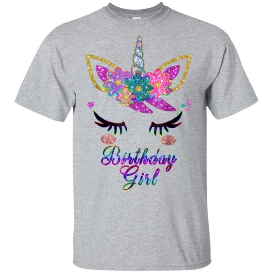 Rainbow Unicorn Birthday T-Shirt ER1N