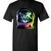 Space Cat Astronaut Neon Tshirt EL2N