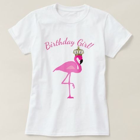 flamingo birthday girl graphic T-Shirt ER1N