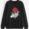 Floral and Skeleton Sweatshirt VL5D