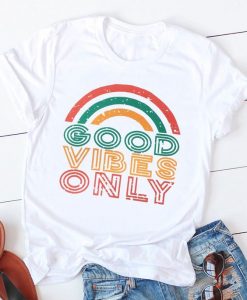 Good Vibes Only Rainbow T-Shirt FD20D