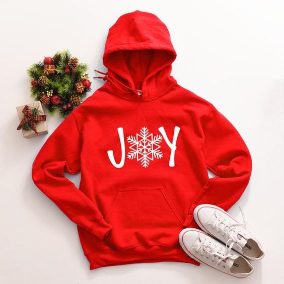 Joy Christmas Red Hoodie VL6D
