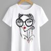 Women and glasses T-shirt ER2D