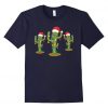 Womens Christmas Lights Cactus T Shirt ER6D