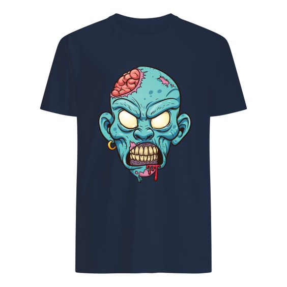 zombie head Halloween T Shirt ER3D