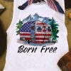 Born Free American Flag Tanktop Fd28J0
