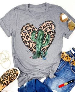 Valentine Leopard Cactus Tshirt FD28J0