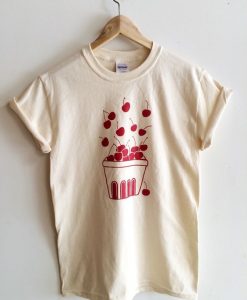 Cherry Screen Printed Tshirt TU17M0