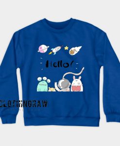 Hello Cute Cartoon Kids Crewneck Sweatshirt AL10D0