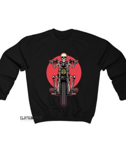 Skull Riding Motorcycle Sweatshirt AL28D0