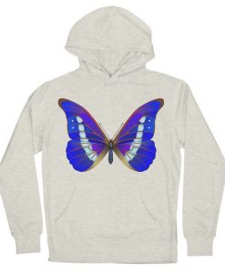 Blue tropical morpho butterfly Hoodie AG18F1