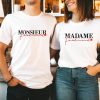 Madame Monsieur personalized last name red heart Couple T Shirt AL