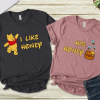 Valentine Pooh Bear Couple I Like Honey His Honey Honeymoon Couple T-shirt AL