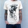 Moose on a bicycle T-shirt AL